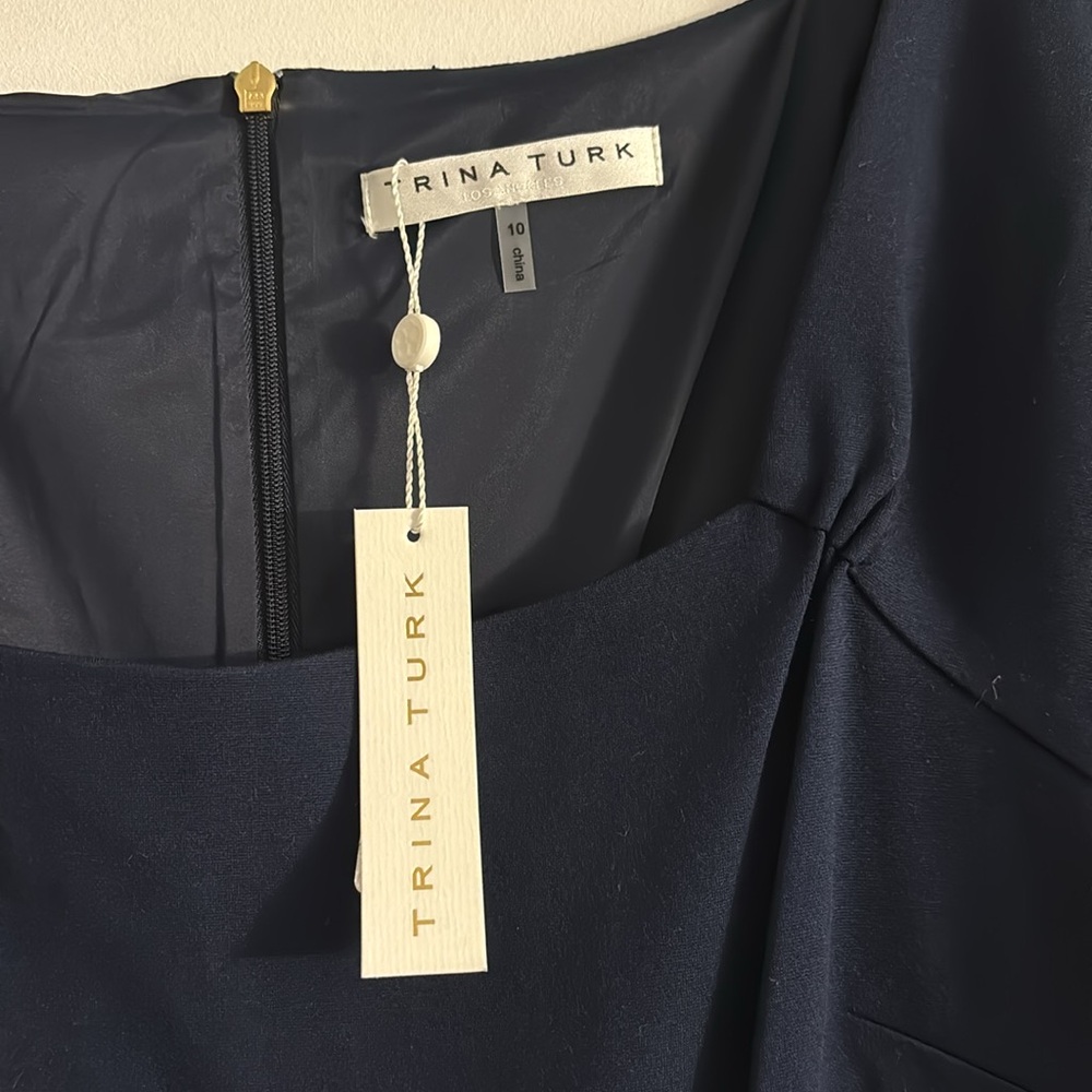NWT. Trina Turk Size 10 Navy Dress